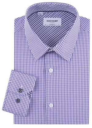 Duchamp London Purple Check Dress Shirt