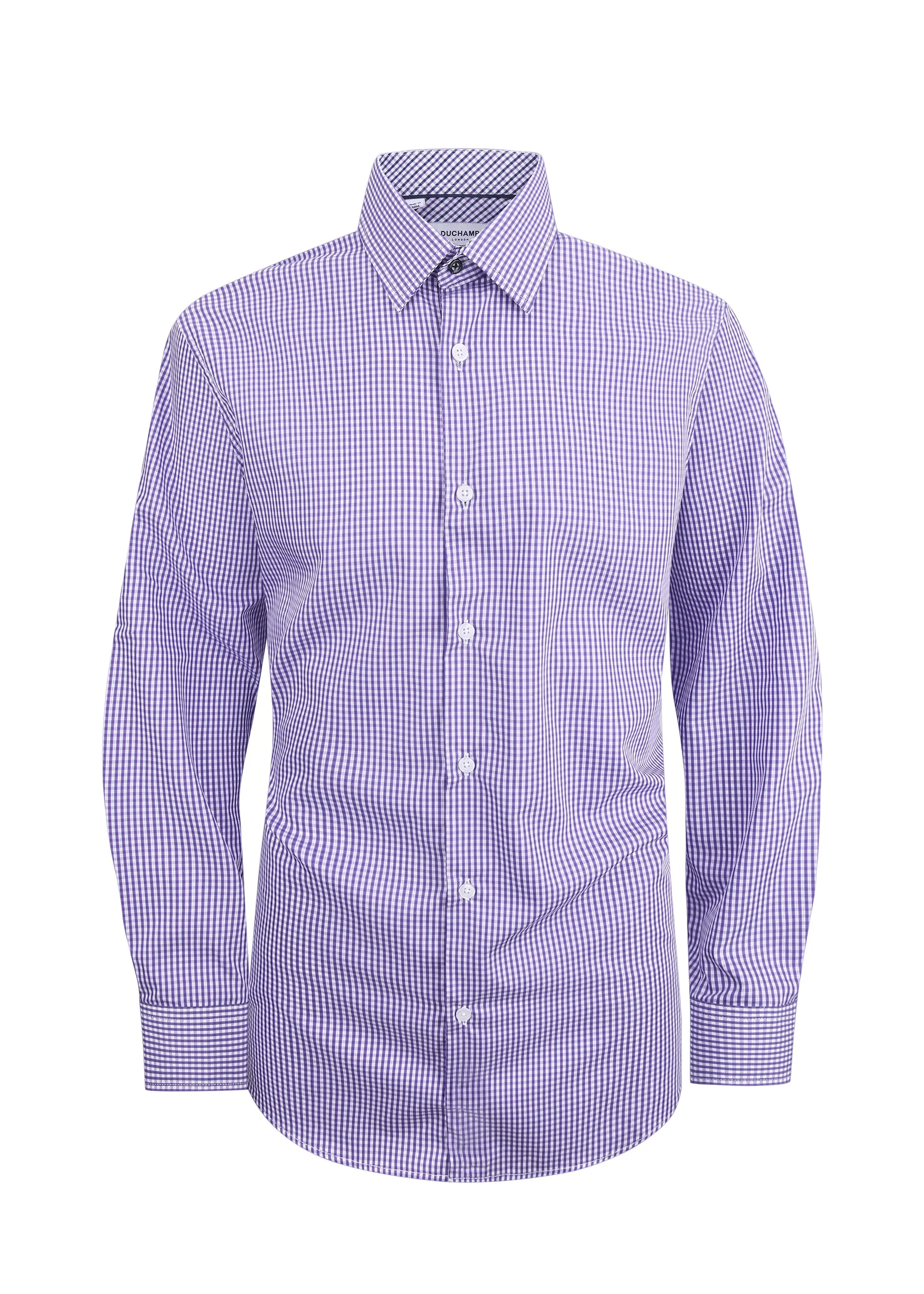 Duchamp London Purple Check Dress Shirt