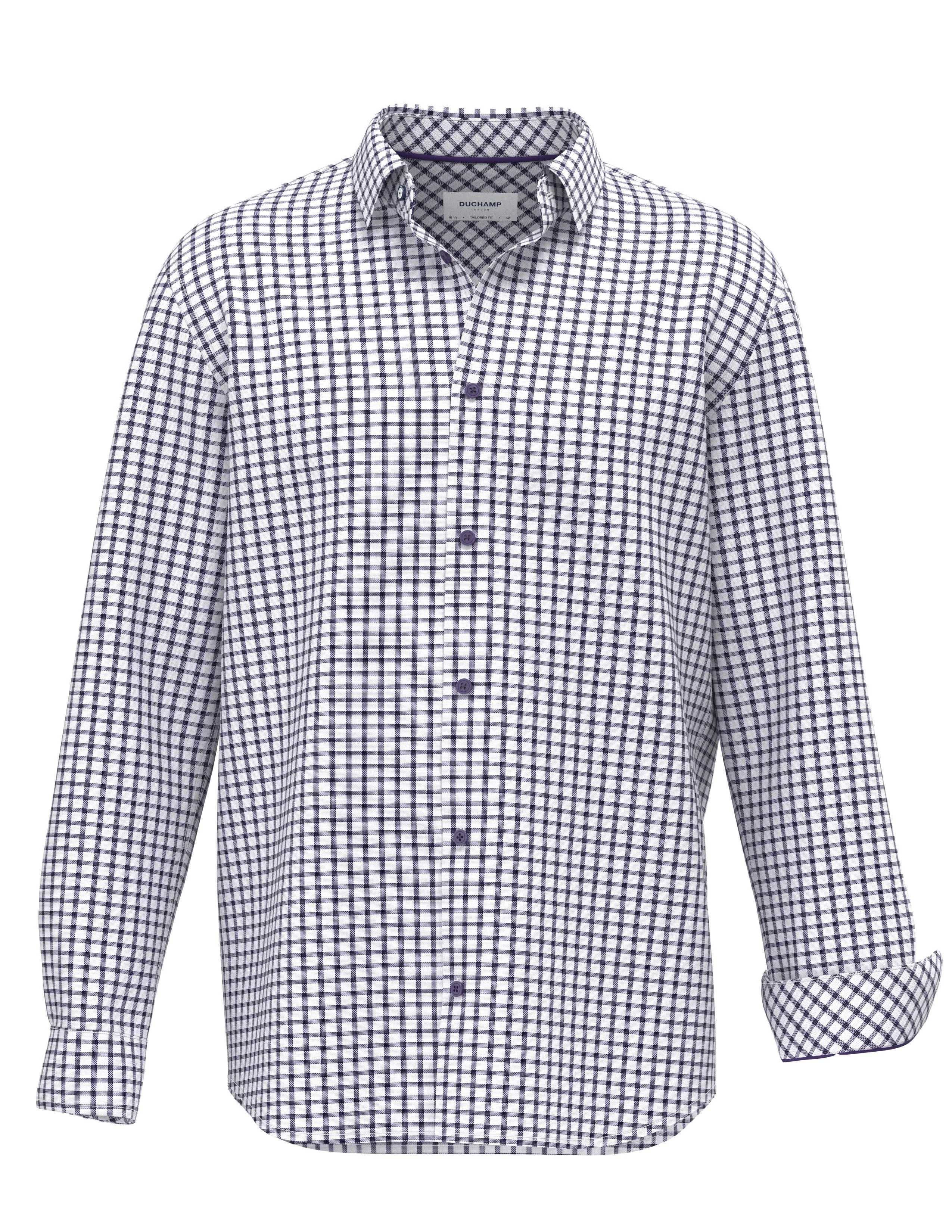 Duchamp London Windowpane Dress Shirt