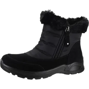 Easy Street Womens Frosty Faux Suede Outdoor Snow Boots Black 6.5 Medium (B,M)