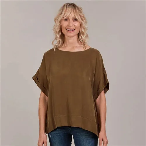 Eb & Ive Eden Relaxed Top -Tobacco