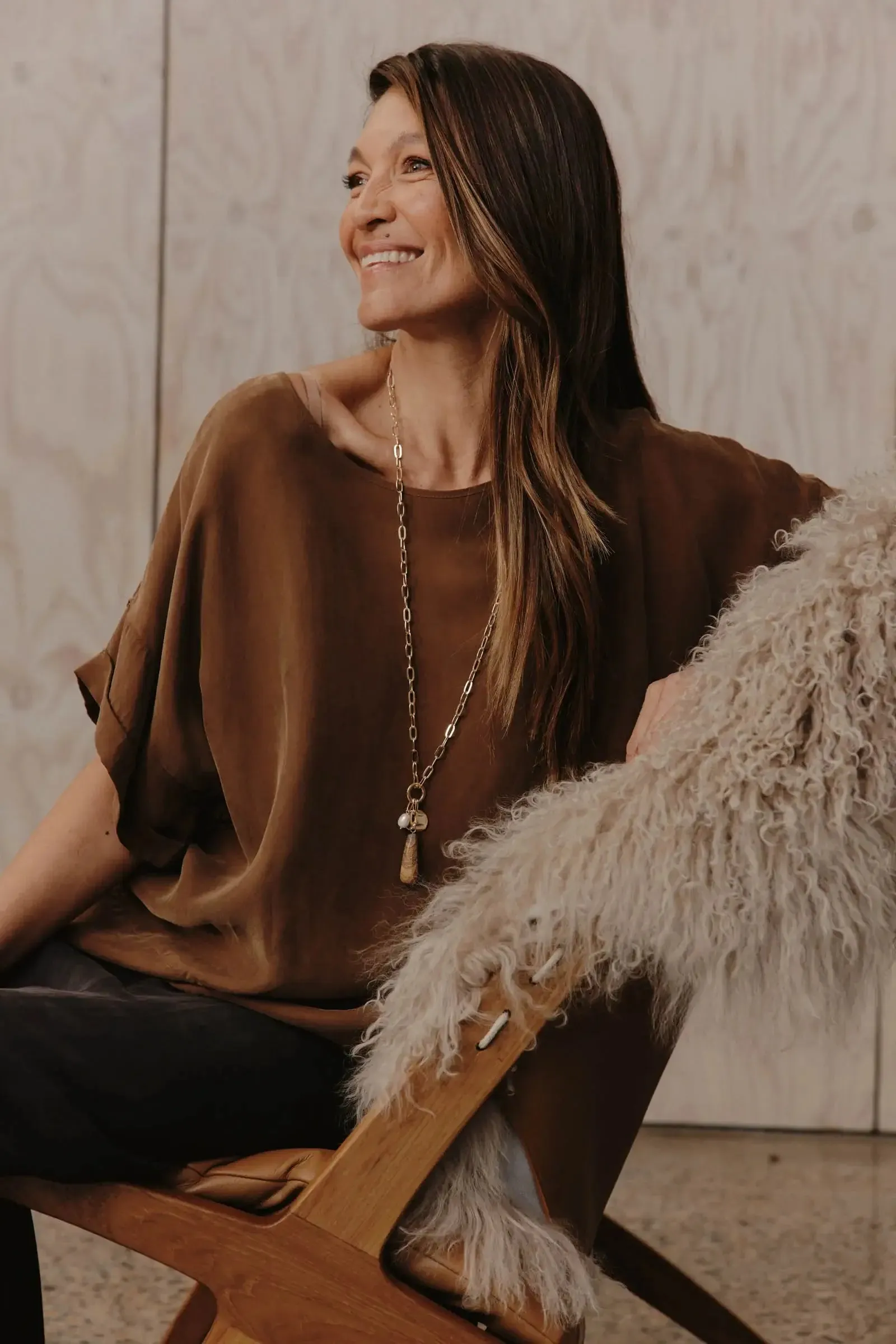 Eb & Ive Eden Relaxed Top -Tobacco