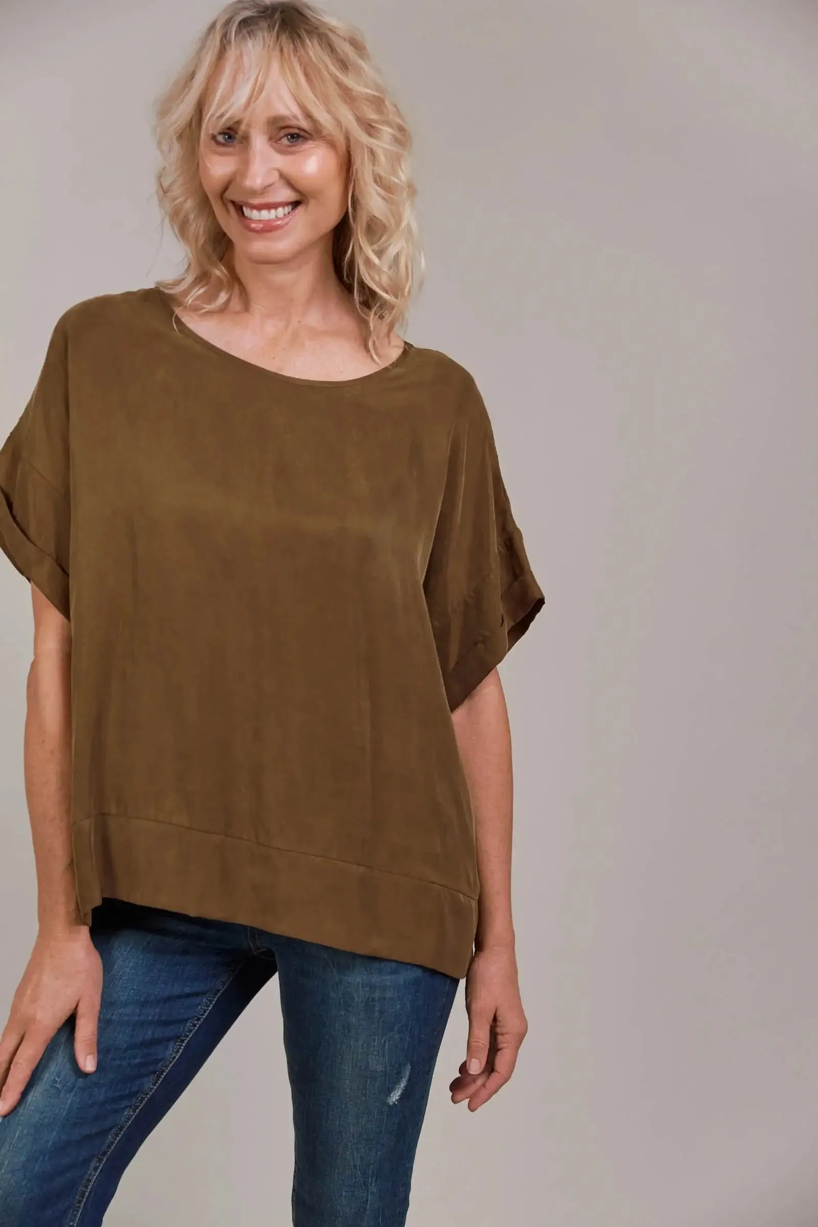 Eb & Ive Eden Relaxed Top -Tobacco