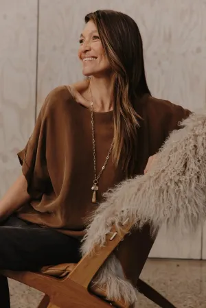 Eb & Ive Eden Relaxed Top -Tobacco