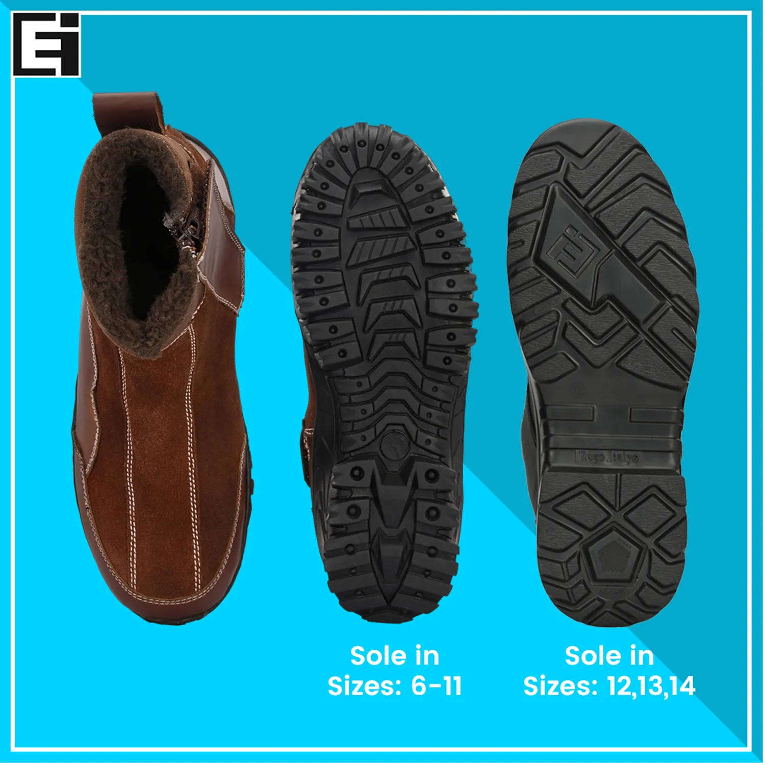 Eego Italy Snug Genuine Leather Winter Snow Boots With Fur