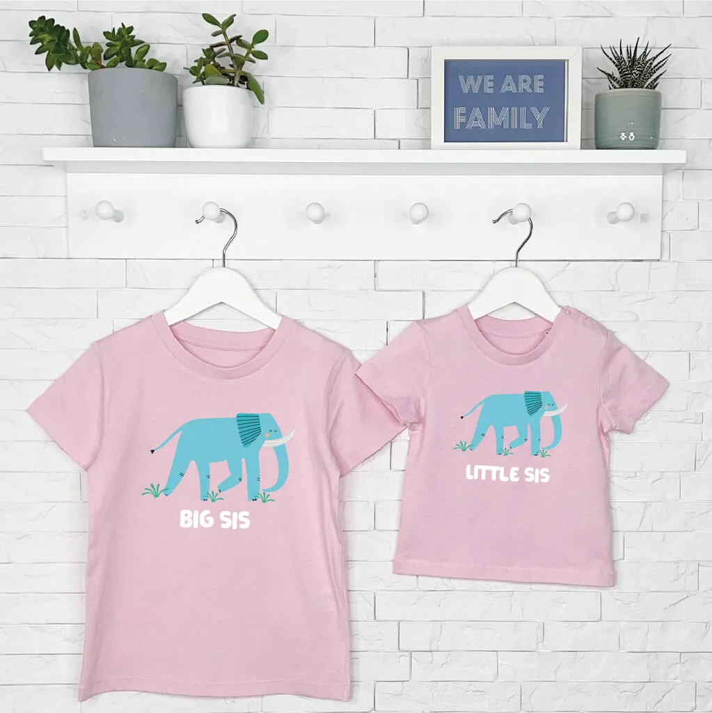 Elephant Brother Sister T Shirt Set