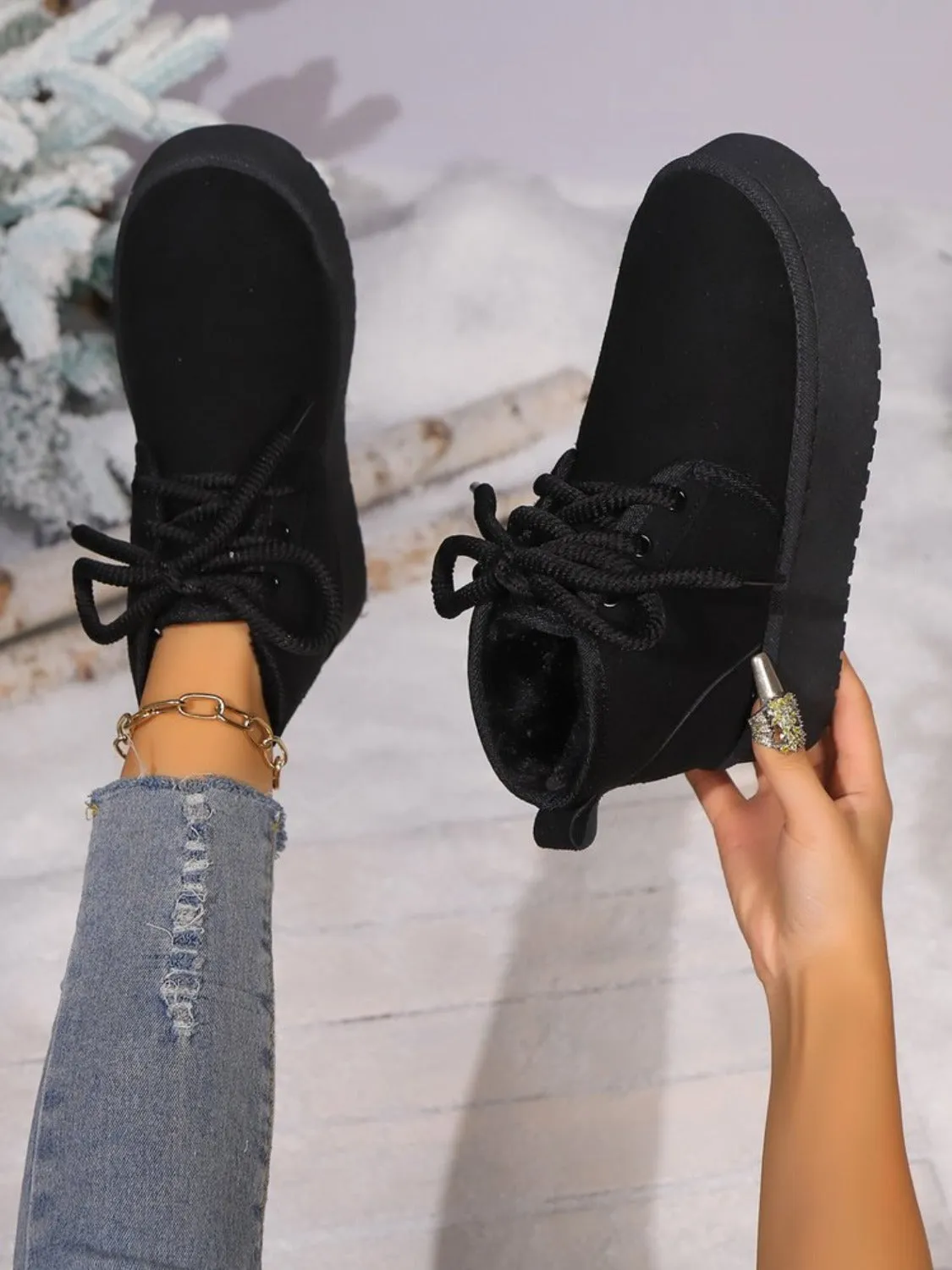 Elevated Suede Platform Boots