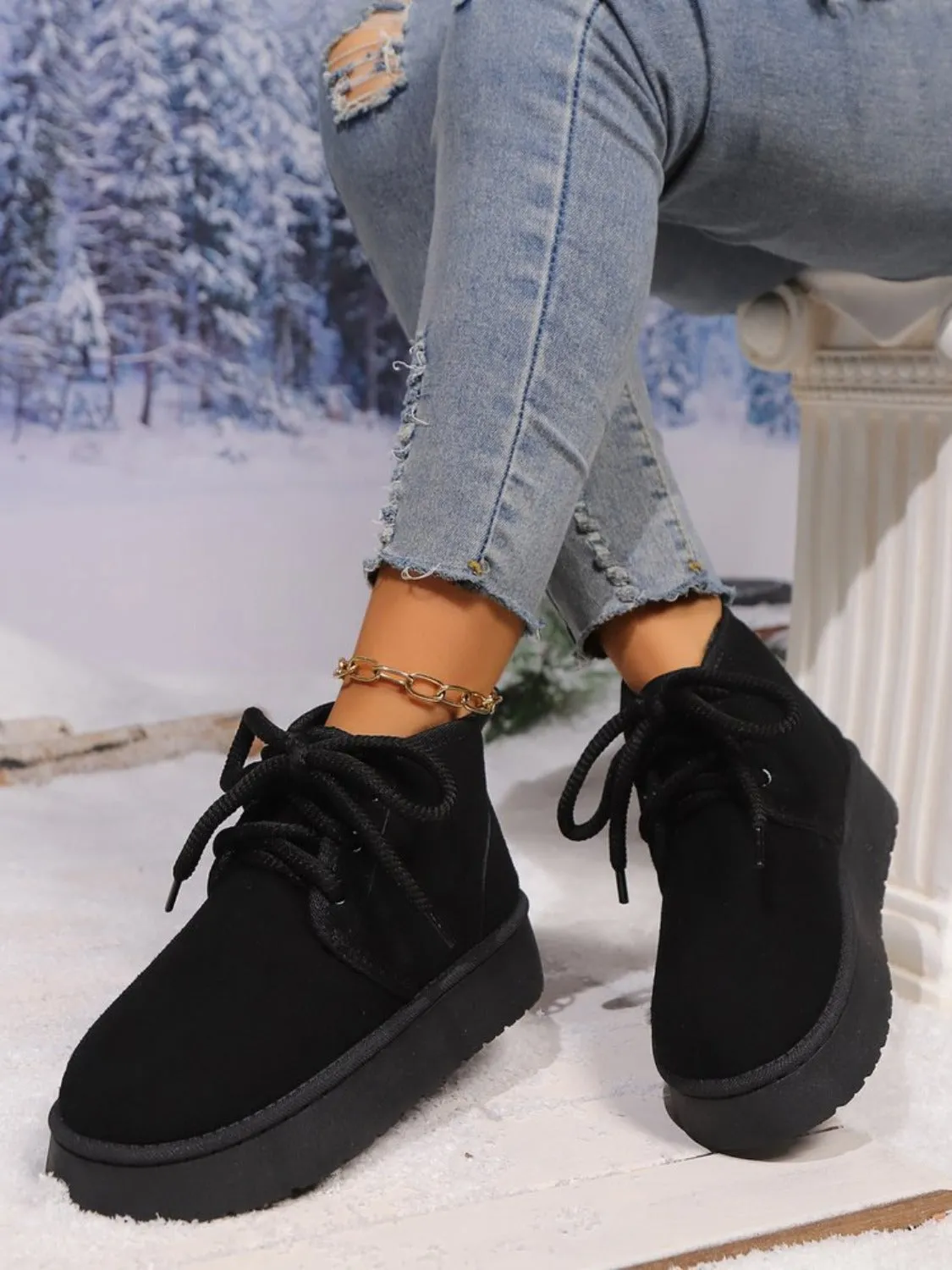 Elevated Suede Platform Boots