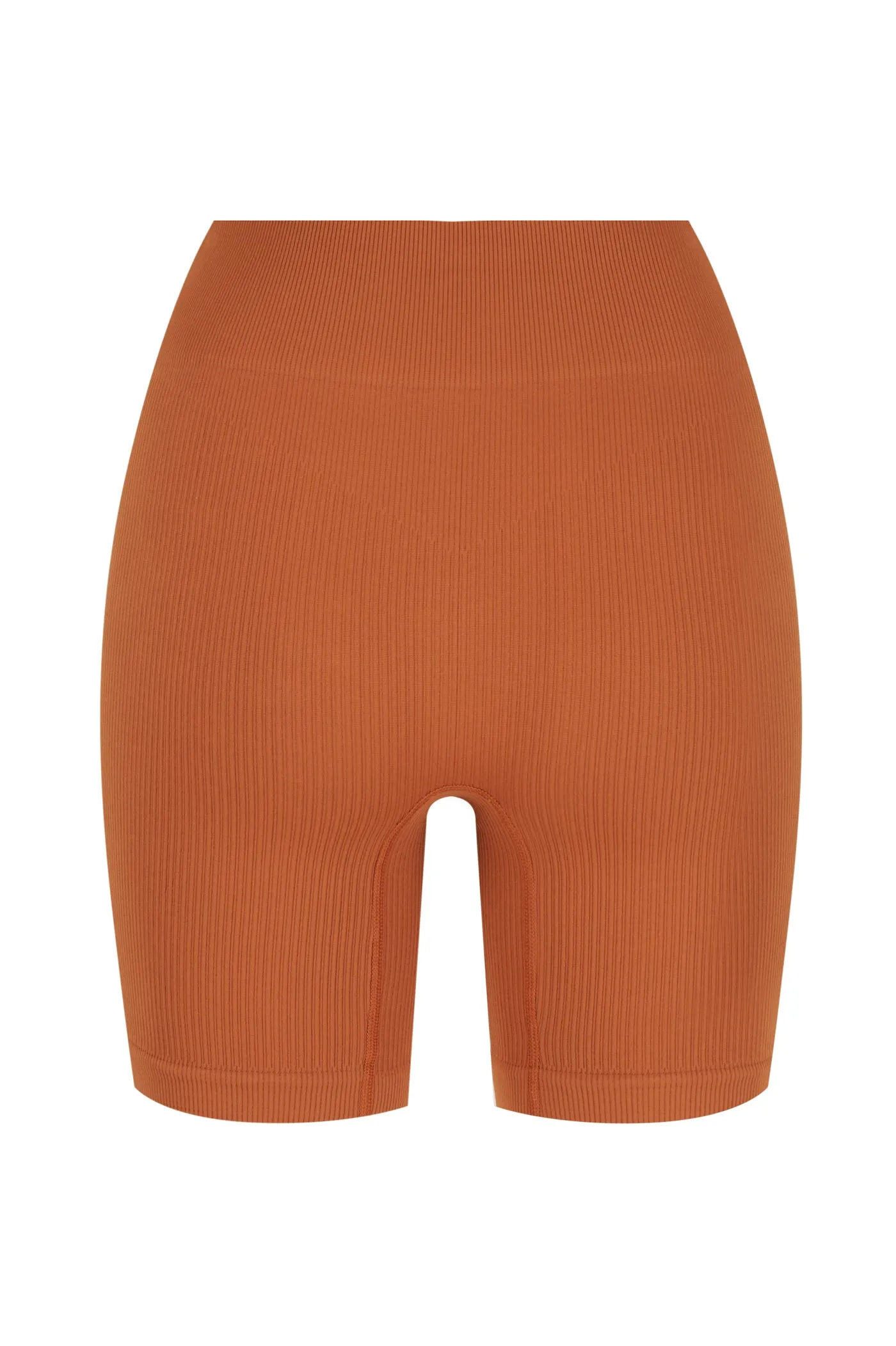 Eloise | Ribbed Activewear Short | Burnt Umber