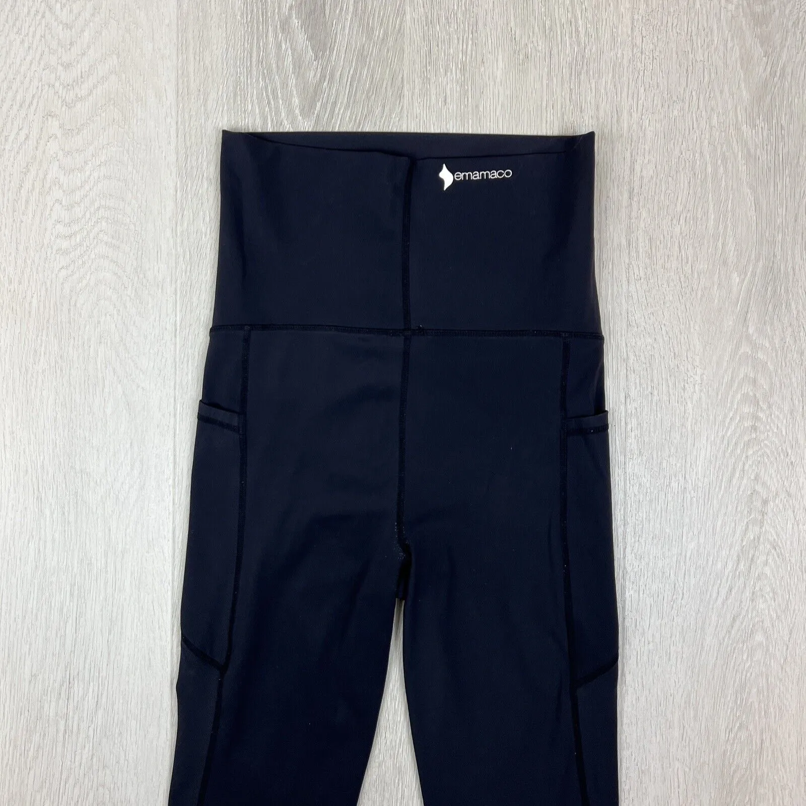 Emamaco Womens Maternity Black Activewear Leggings Size Small