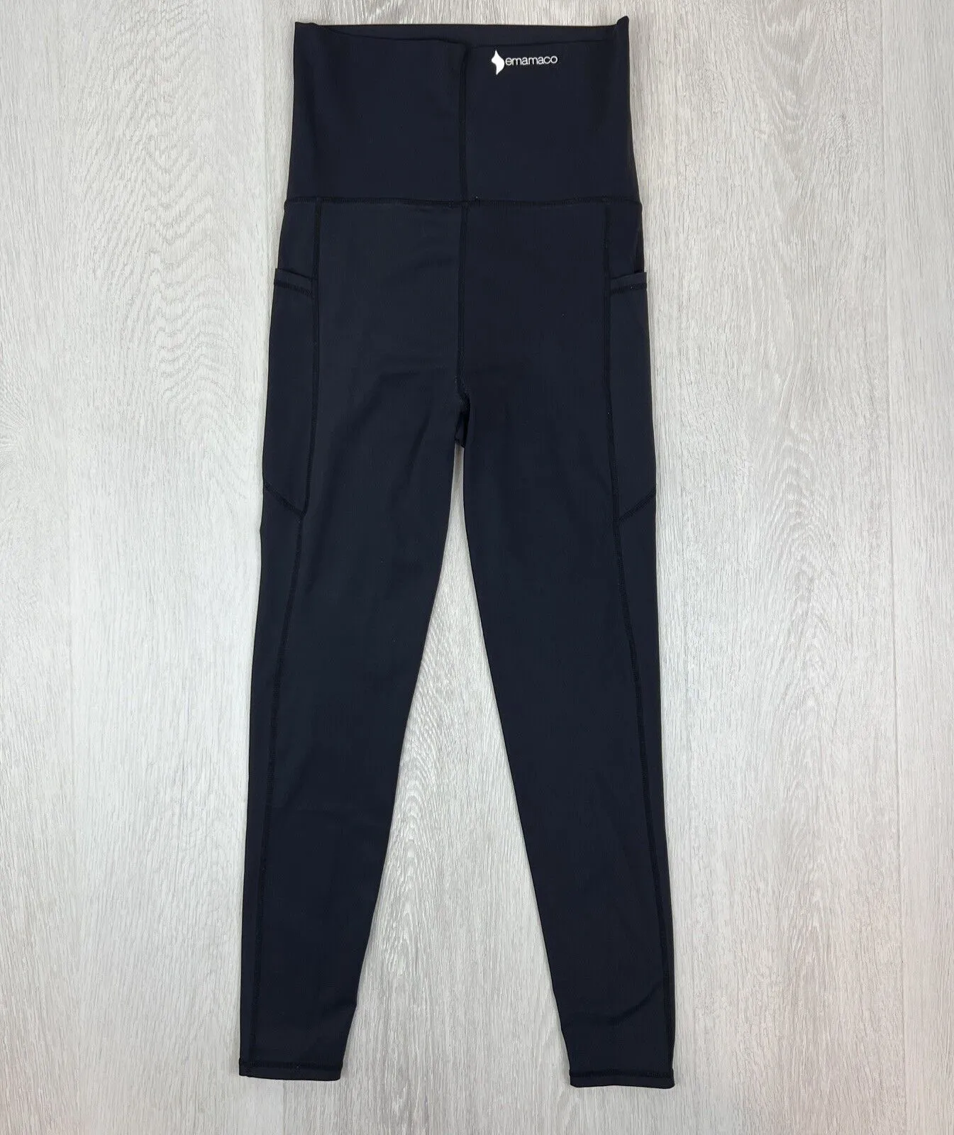 Emamaco Womens Maternity Black Activewear Leggings Size Small
