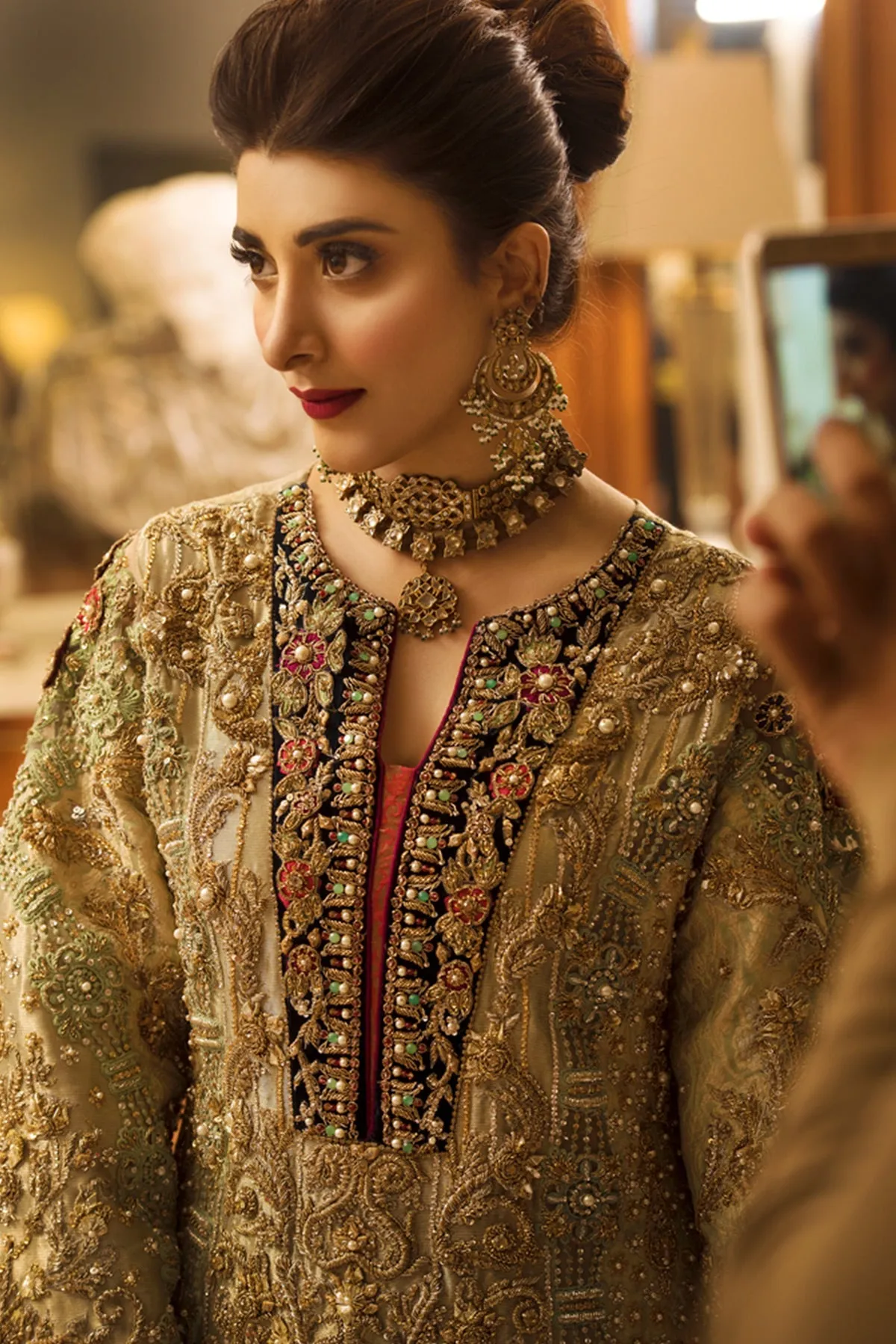 Embellished Jamawar Gharara Frock Pakistani Wedding Dresses