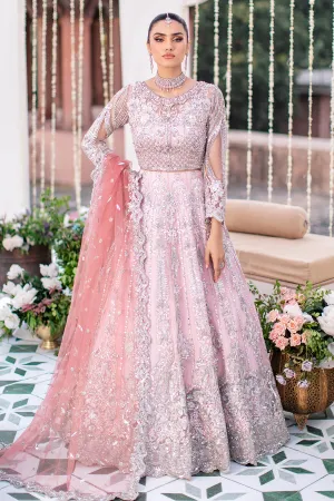 Embroidered Pakistani Party Dress Pishwas in Bright Pink Shade