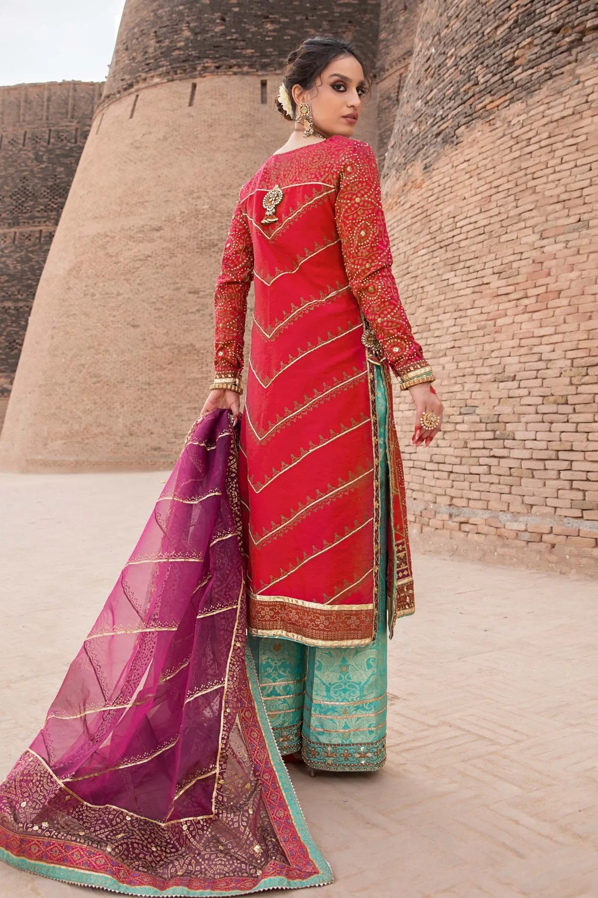 Embroidered Red Salwar Kameez Pakistani Party Dresses