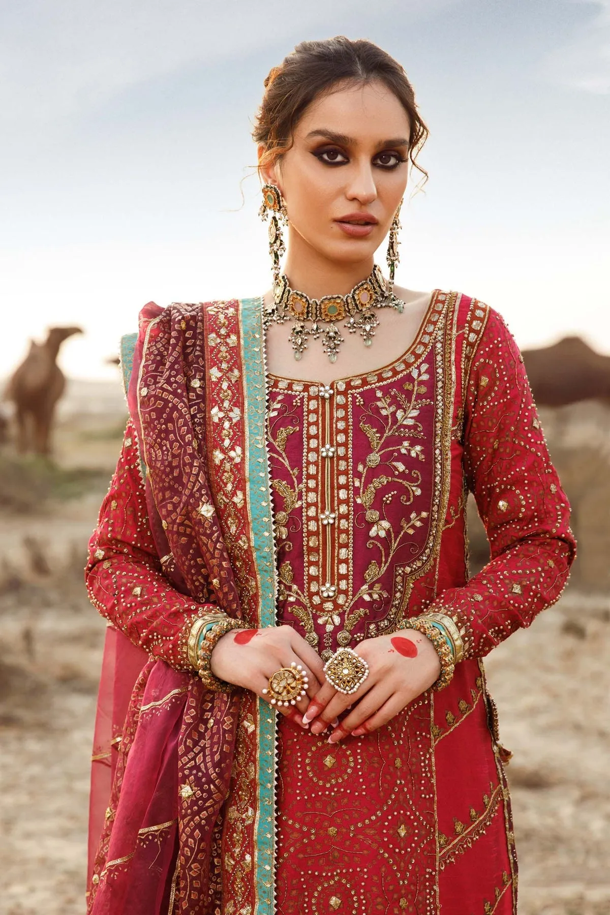 Embroidered Red Salwar Kameez Pakistani Party Dresses
