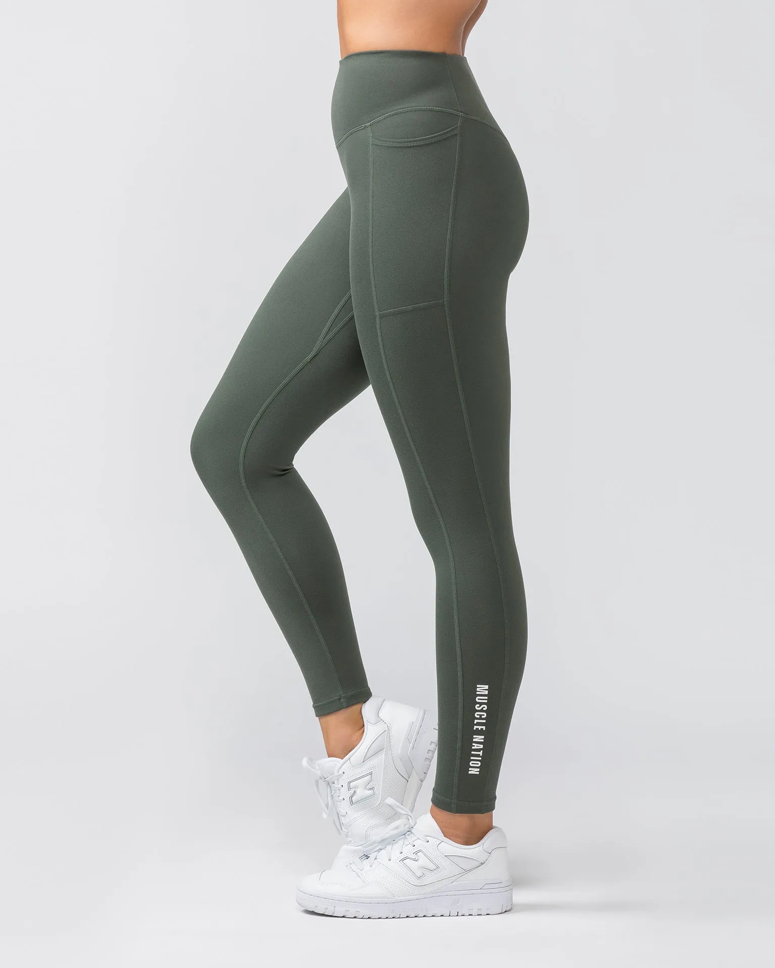 Everyday Pocket Ankle Length Leggings - Eucalyptus