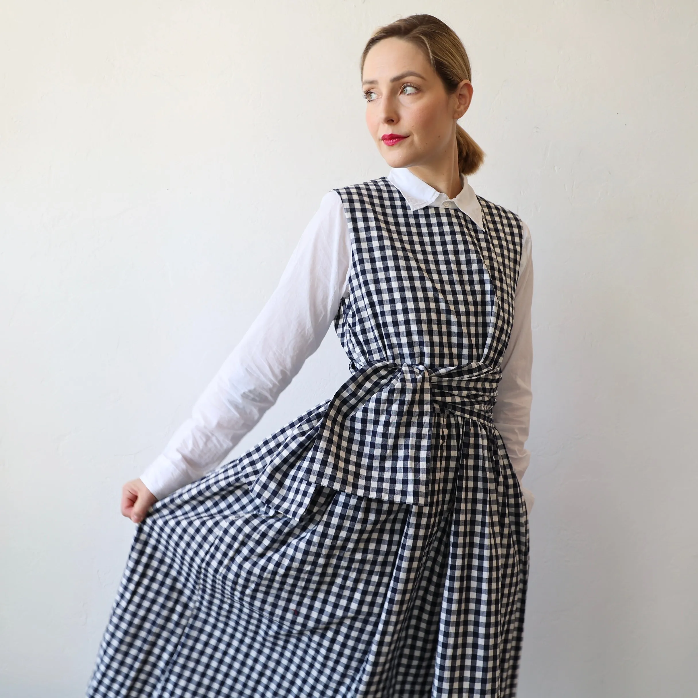 Fabiana Pigna Lamin Dress - Navy Gingham