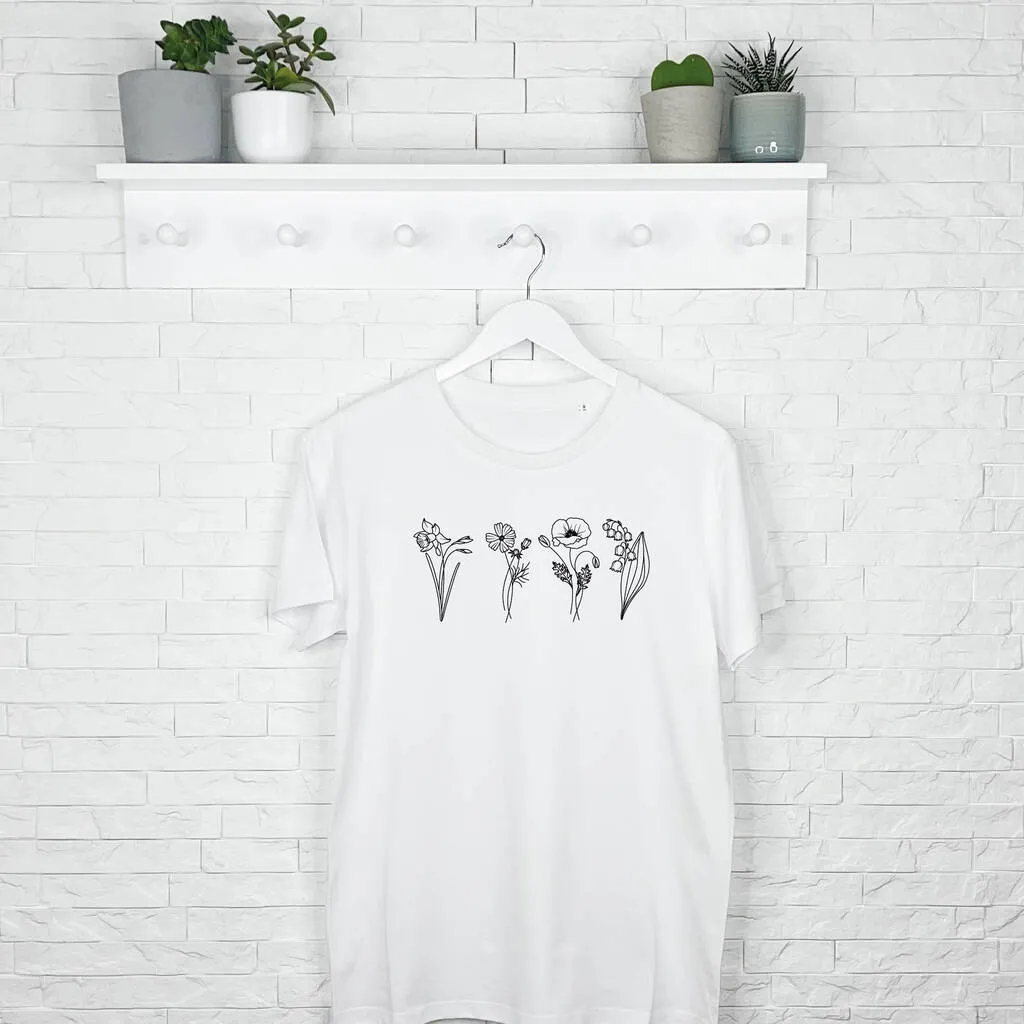 Family Birth Flower Personalised T Shirt