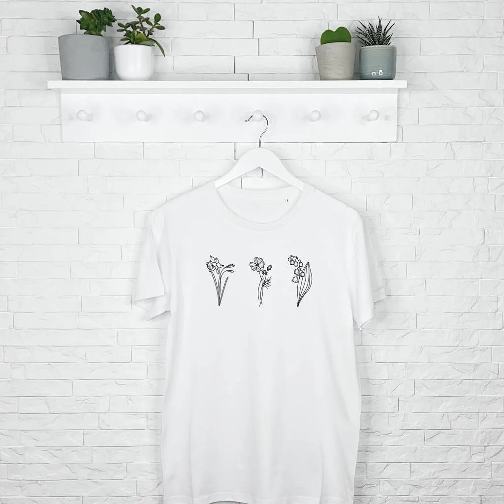 Family Birth Flower Personalised T Shirt