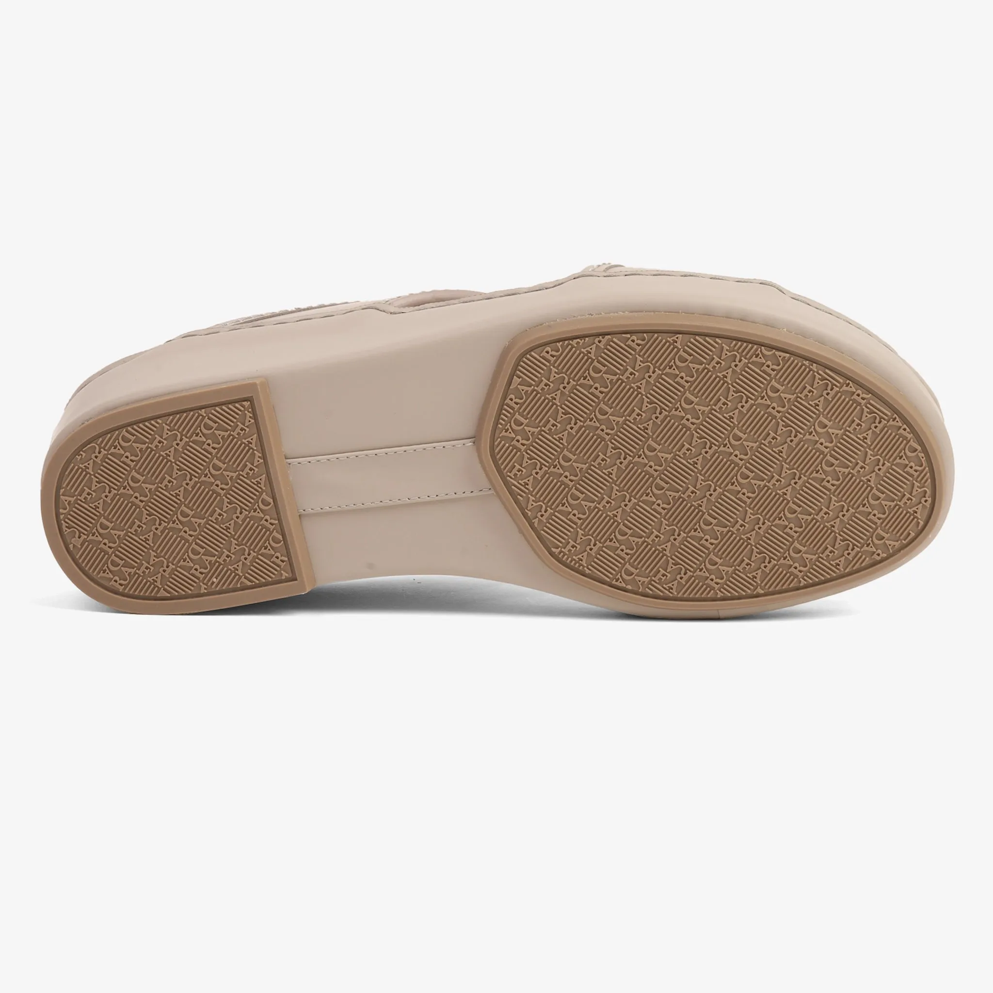FARADA MODERN LEATHER SANDALS WITH EMBOSED LOGO LIGHT BEIGE