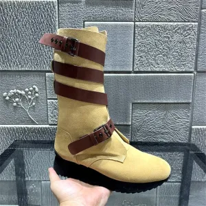 Fashion Straps Women Ankle Boots Casual Suede Flat Boot Platform Short Booties Ladies Snow Boots Flats