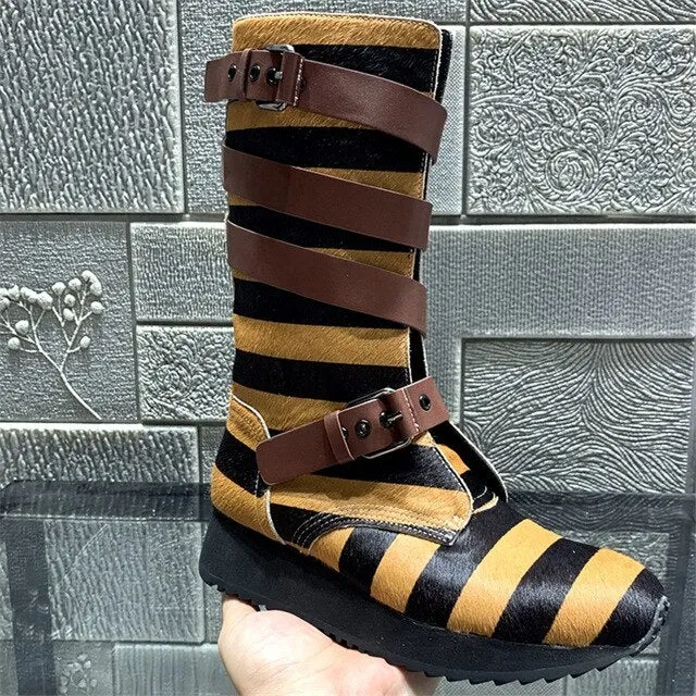 Fashion Straps Women Ankle Boots Casual Suede Flat Boot Platform Short Booties Ladies Snow Boots Flats