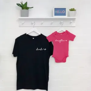 Father And Daughter Heart Matching T Shirt Set