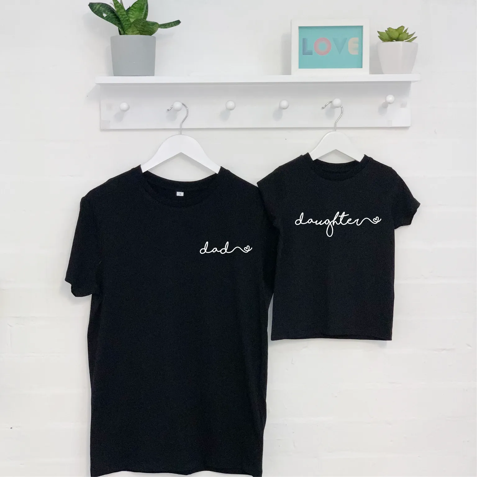 Father And Daughter Heart Matching T Shirt Set