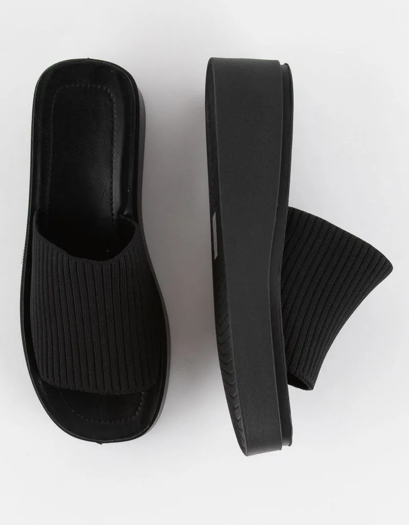 Fatima Platform Sandal- Black