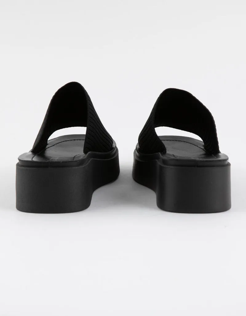 Fatima Platform Sandal- Black