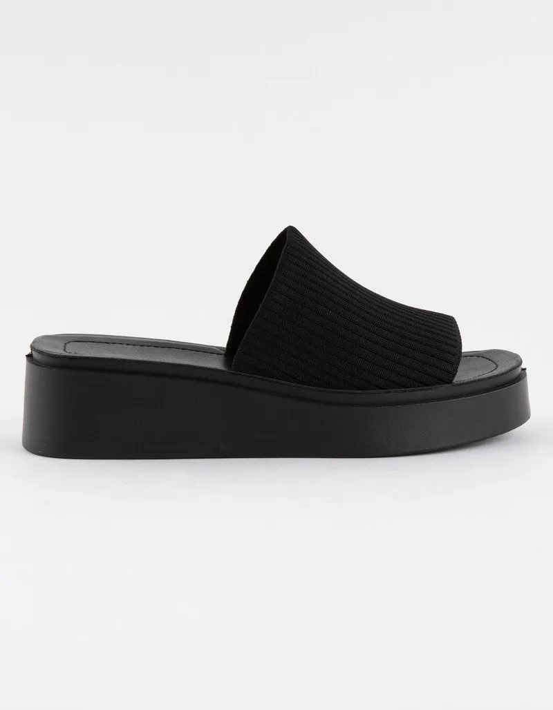 Fatima Platform Sandal- Black