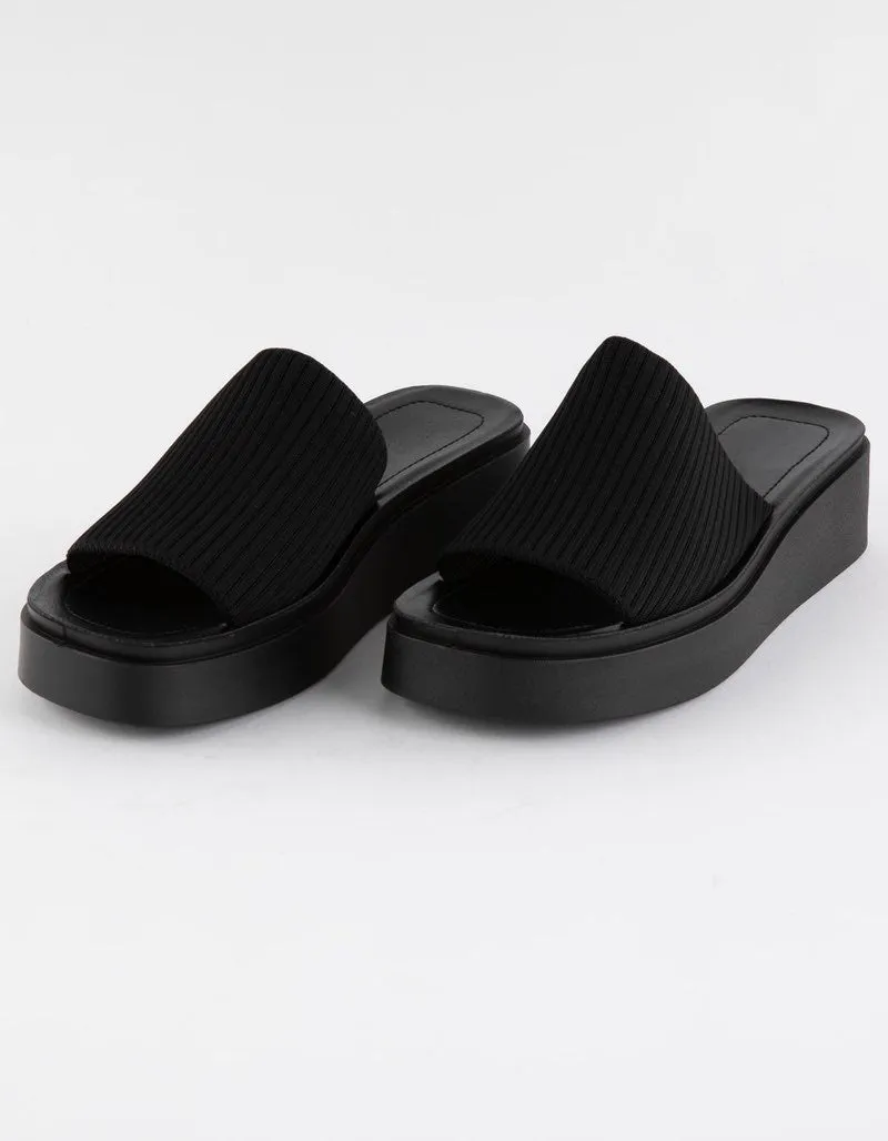 Fatima Platform Sandal- Black