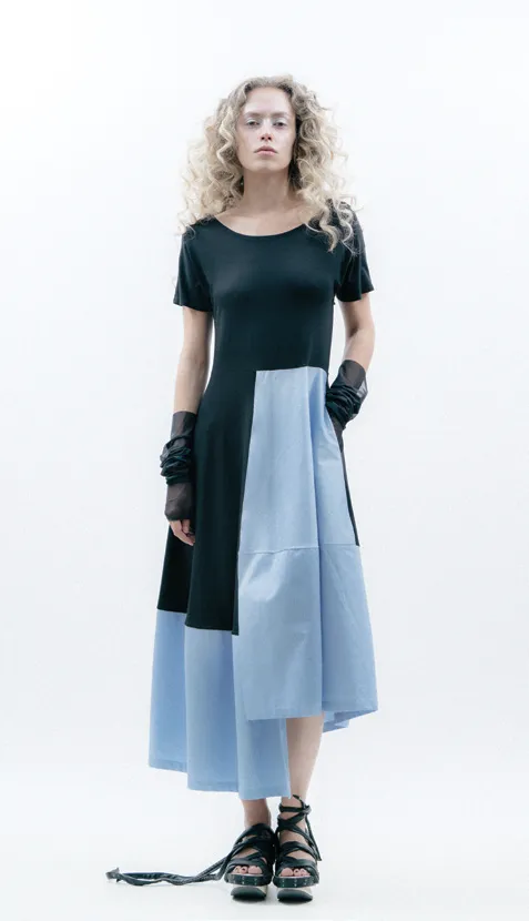FERT Dress in Black-Blue