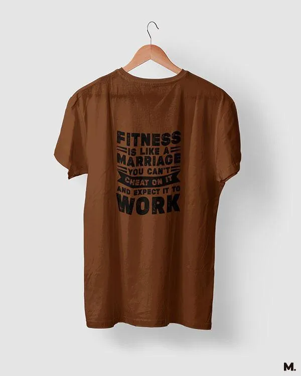 Fitness is like marriage printed t shirt
