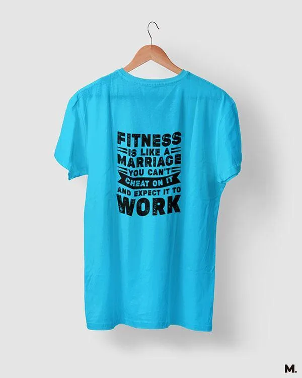 Fitness is like marriage printed t shirt