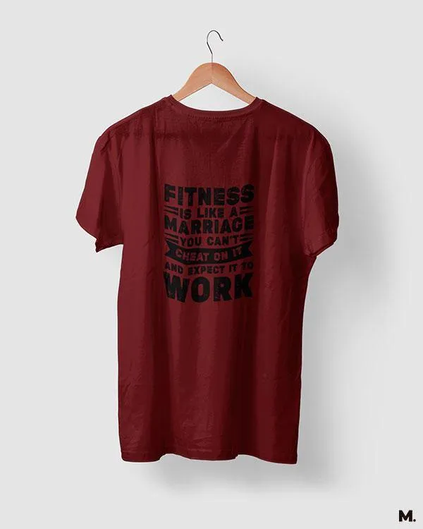 Fitness is like marriage printed t shirt