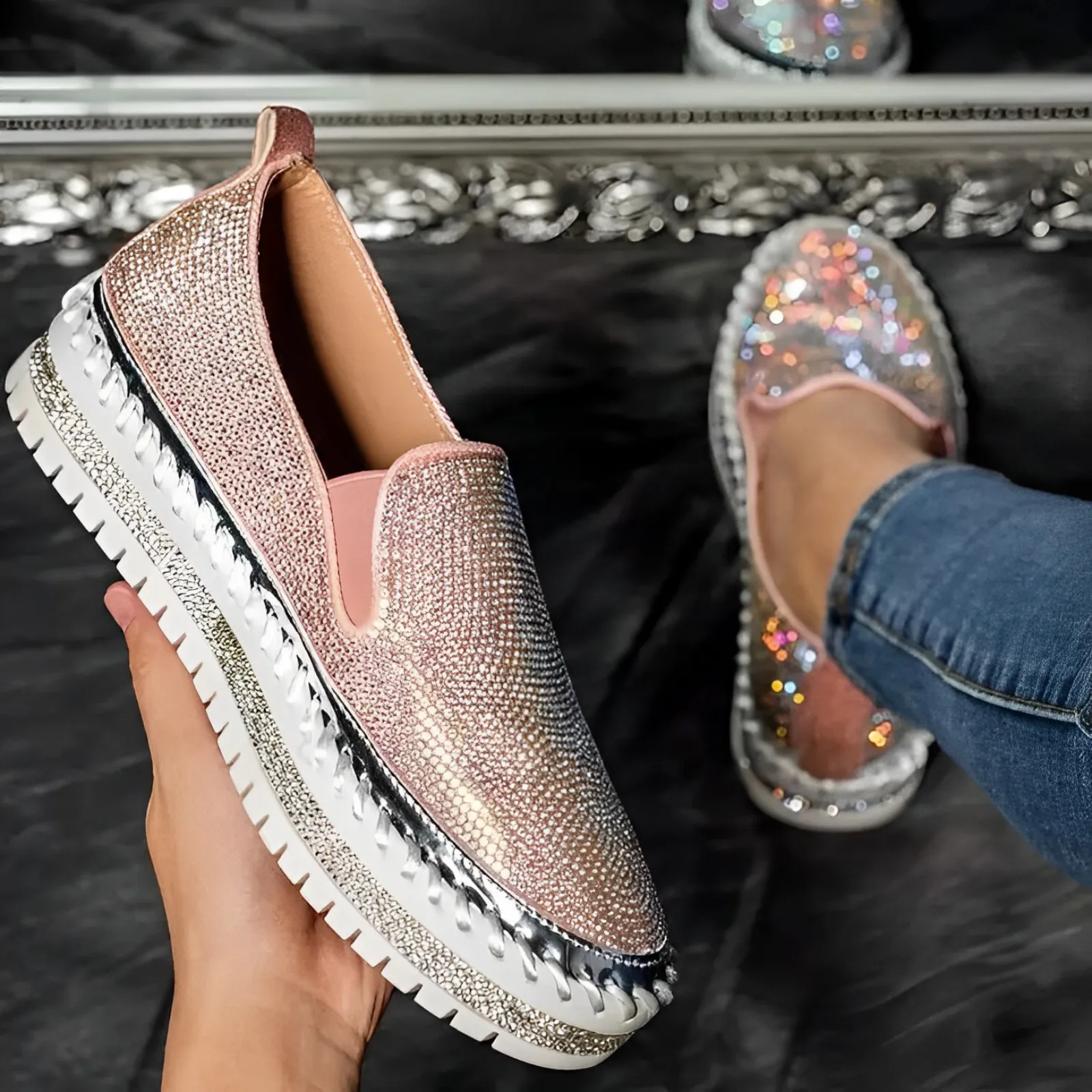Flor® | Stylish Glittery Party Loafers