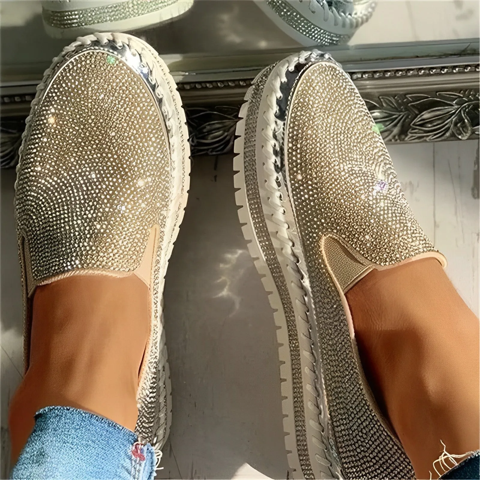 Flor® | Stylish Glittery Party Loafers