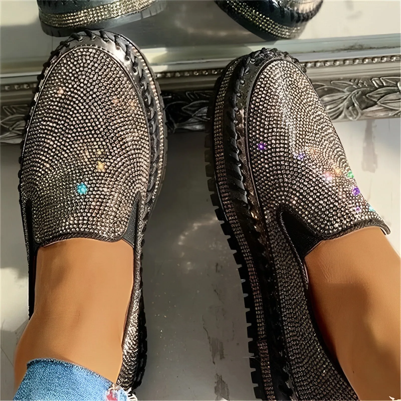 Flor® | Stylish Glittery Party Loafers