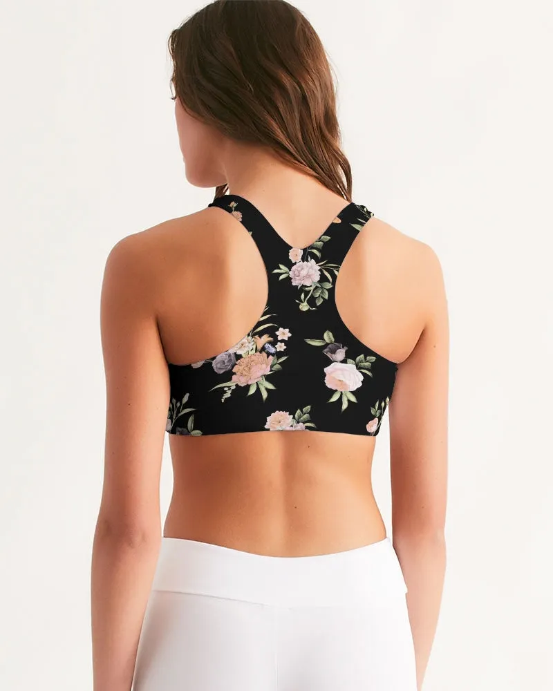 Floral Pattern Women's Seamless Sports Bra