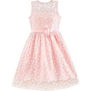 Flower Girl Dress Lace Sequin Flare Wedding Party Size 4-12 Years