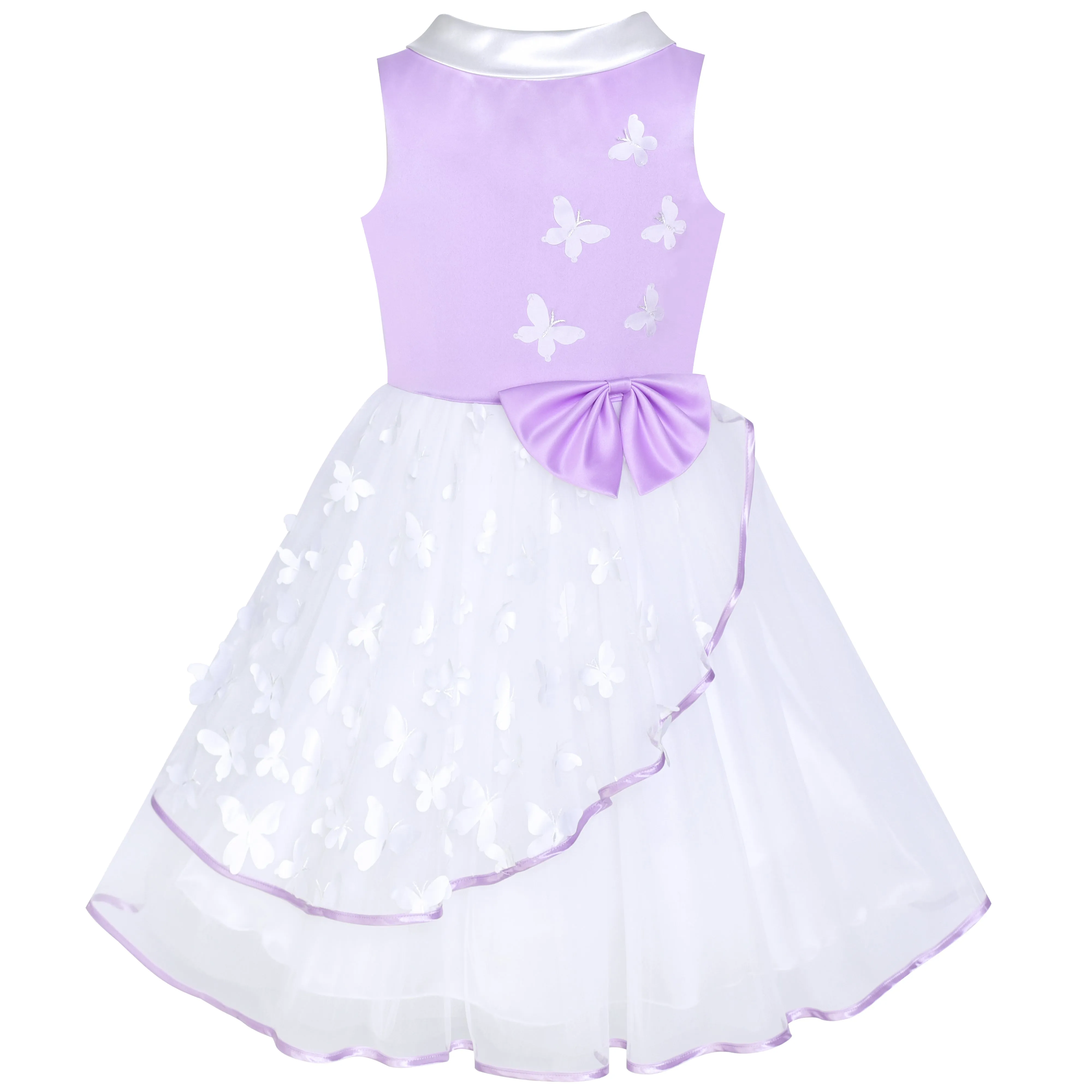 Flower Girls Dress Butterfly Pageant Party Size 6-12 Years