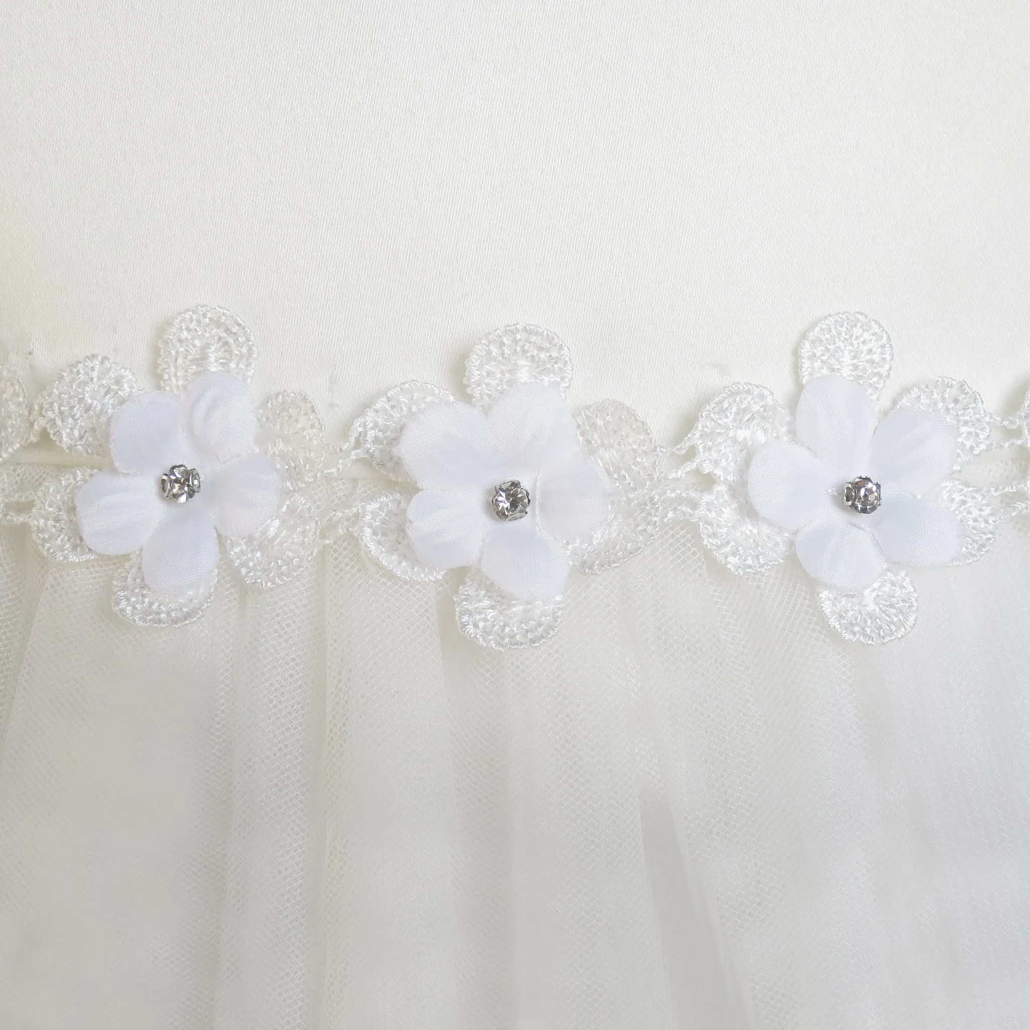 Flower Girls Dress Lace Hem Wedding First Communion Size 6-14 Years