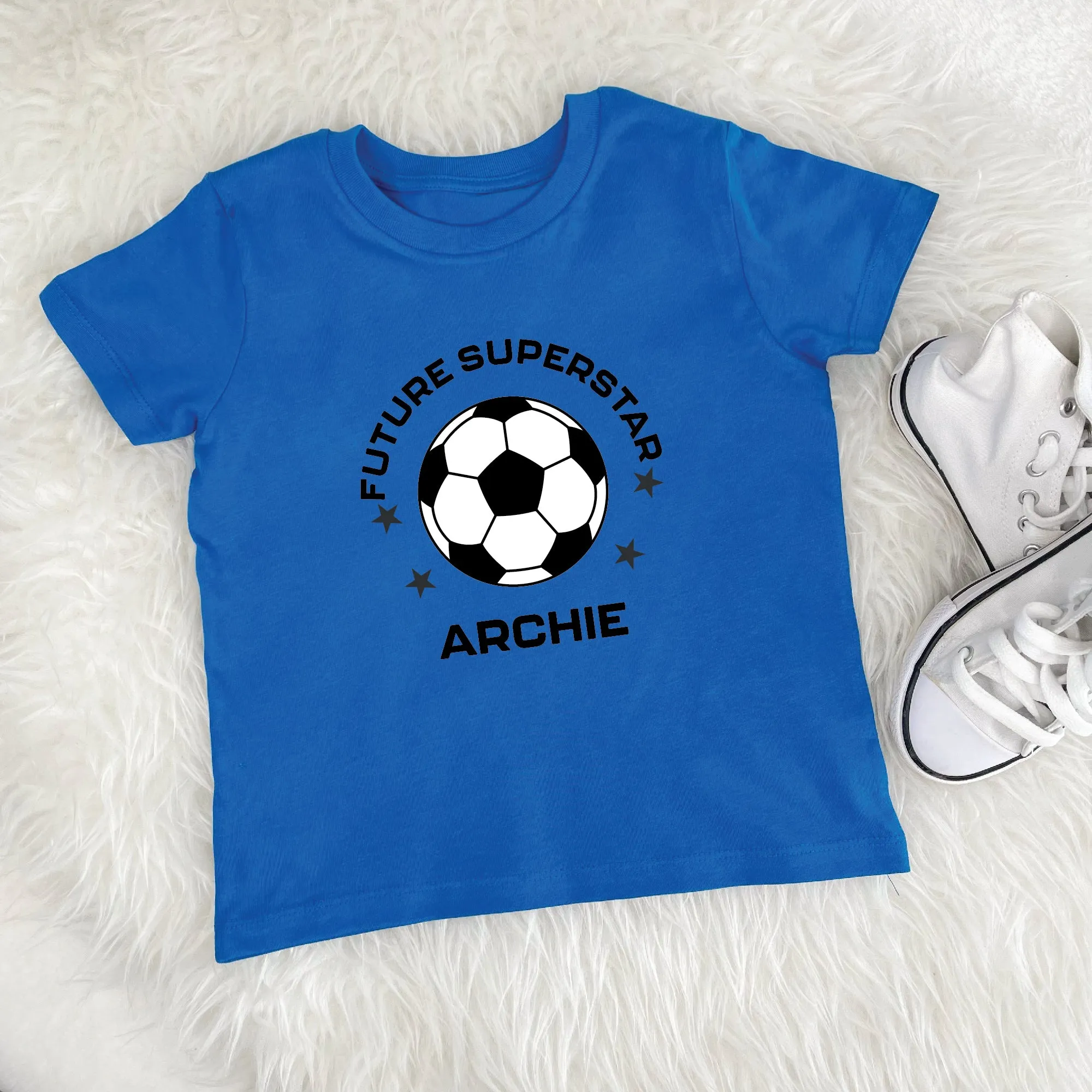 Football Superstar Kid's Personalised Football T Shirt