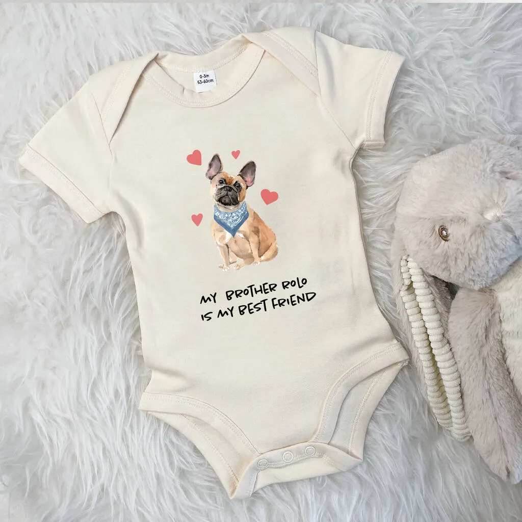 French Bulldog Sibling Personalised Babygrow