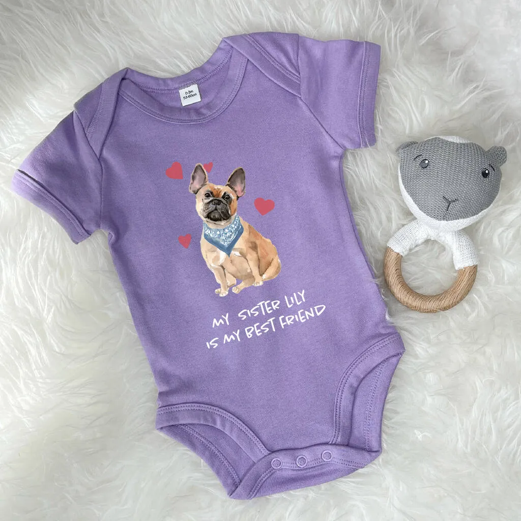 French Bulldog Sibling Personalised Babygrow