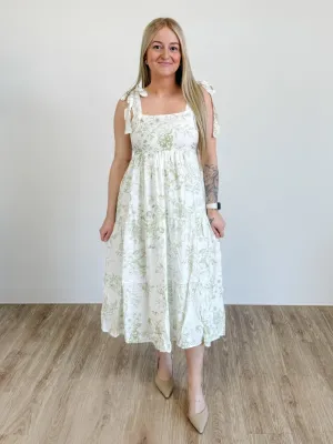 Fruit Blossom Tiered Midi Dress