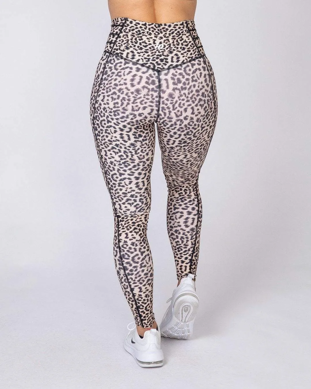Full Length V Wrap Leggings - Yellow Leopard