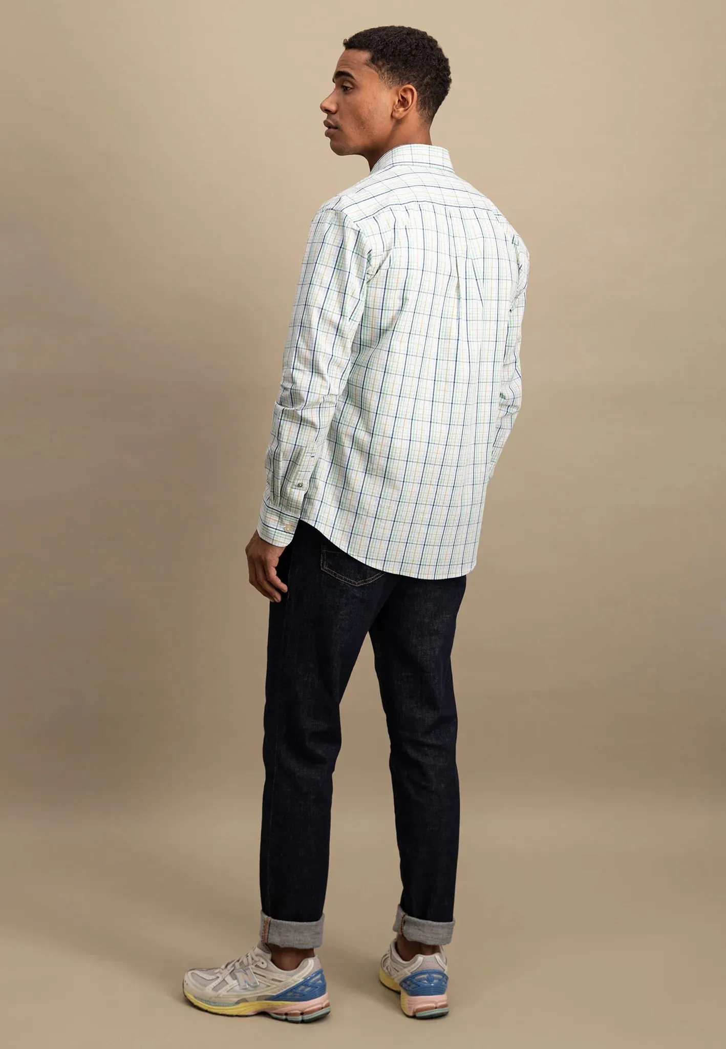 FYNCH HATTON Pure Cotton Checked Shirt - Men's – Turf Green