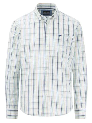 FYNCH HATTON Pure Cotton Checked Shirt - Men's – Turf Green